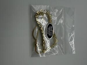 Gold Swarovski Crystal Tennis Bracelet Square Cut Adjustable Bolo NEW